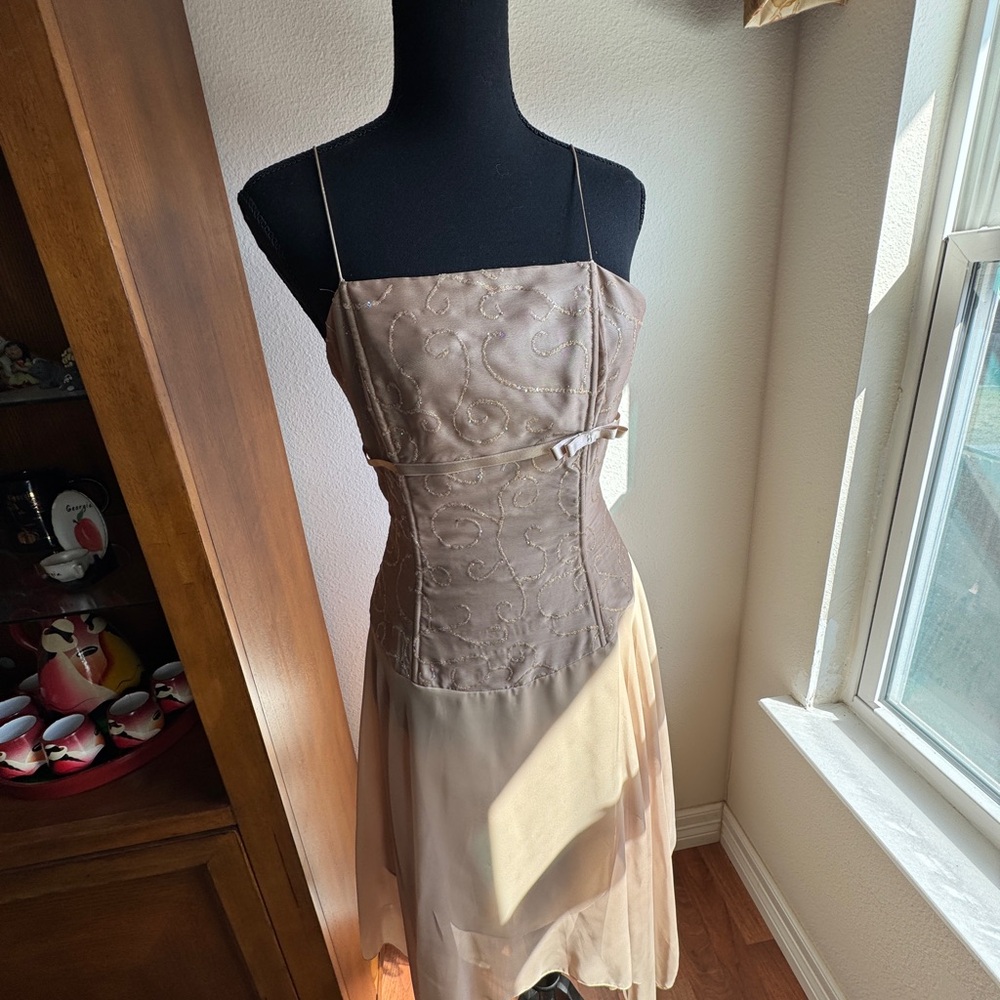 Elegant Gold Dress Size 6/Med- Adjustable